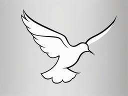 Dove Outline Tattoo - Simple outline of a dove  minimal tattoo design, white background