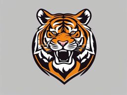 Tiger Training  minimalist design, white background, professional color logo vector art