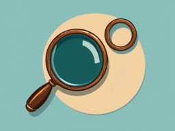 Magnifying Glass Clipart - A vintage magnifying glass with a wooden handle, an instrument for in-depth exploration.  color clipart, minimalist, vector art, 