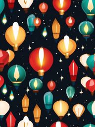 Lights On Clipart,Illustrating a festive holiday light display with lights on clipart  simple, 2d flat