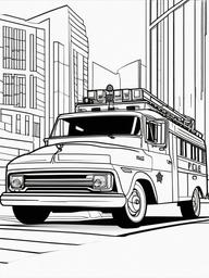 Police Car Coloring Pages - Classic Police Vehicle in Action  minimal black outline printable sheet, coloring page