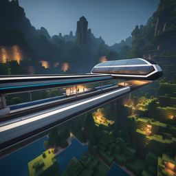 high-speed monorail station connecting futuristic cities - minecraft house design ideas 
