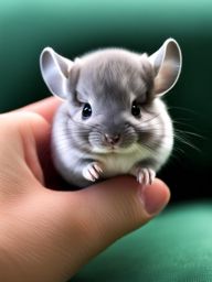 tiny baby chinchilla with soft, velvety fur. 