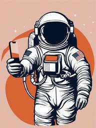 Astronaut clipart - astronaut taking a selfie  clipart