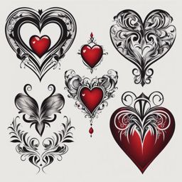 heart tattoo designs symbolizing love, affection, and matters of the heart. 