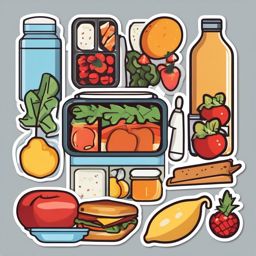 Lunchbox Sticker - Enjoying delicious meals packed in the cool and personalized lunchbox, , sticker vector art, minimalist design