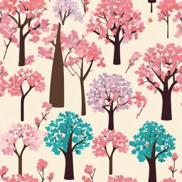 Spring Blossoms clipart - Blossoming trees in spring, ,vector color clipart,minimal