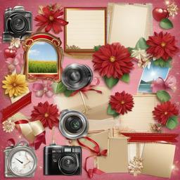 Pictures clipart - scrapbook with photographs and decorations  