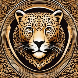 Leopard clipart - Agile big cat with striking rosette patterns, ,color clipart vector style