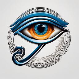 eye of horus eye of ra tattoo  simple color tattoo,minimal,white background