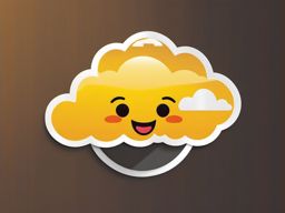 Sun Behind Cloud Emoji Sticker - Peek-a-boo sunshine, , sticker vector art, minimalist design