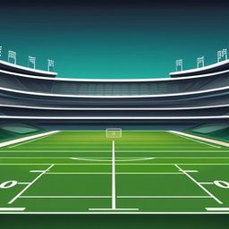 Football Field Clipart - A football field set for the game.  color vector clipart, minimal style