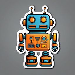 Cheerful Robot sticker- Beep-Boop Humor, , sticker vector art, minimalist design