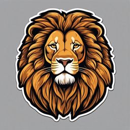 Lion Sticker - A proud lion with a magnificent mane. ,vector color sticker art,minimal