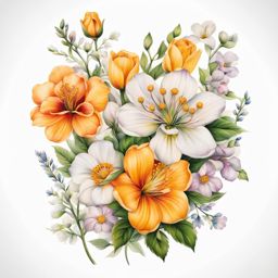June birth flower tattoo, Tattoos representing the birth flower for the month of June. ,colorful, tattoo pattern, clean white background