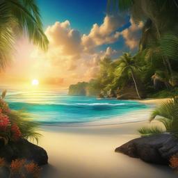 Beach background - fantasy beach wallpaper  