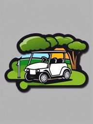 Golf Club Swing Sticker - Fairway precision, ,vector color sticker art,minimal