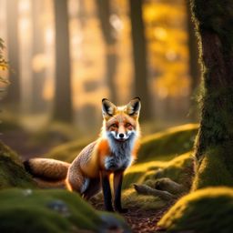 Cute Red Fox Exploring in a Woodland Haven 8k, cinematic, vivid colors