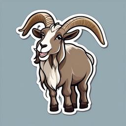 Toggenburg Goat cartoon - Swiss dairy goat with a distinctive coat  cartoon sticker style