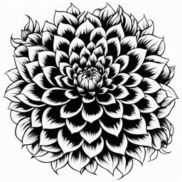 Black dahlia tattoos, Striking and bold tattoos featuring black dahlias.  vivid colors, white background, tattoo design