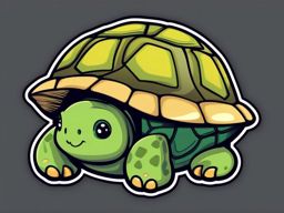 Kawaii Turtle sticker- Slow and Adorable, , color sticker vector art