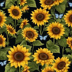 Sunflower Background Wallpaper - sunflower butterfly background  