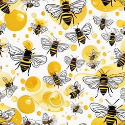 Bee clipart - bee with a drop of honey  