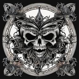 gothic art tattoo  simple vector color tattoo