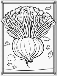 Vegetable Coloring Pages - Turnip with purple top  simple coloring pages