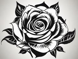 Simple Black Rose Tattoo-Preference for simplicity and elegance with a simple black rose tattoo, making a statement with understated beauty.  simple vector color tattoo