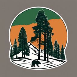 Sequoia National Park sticker- Home to the giant sequoia trees in California, , sticker vector art, minimalist design