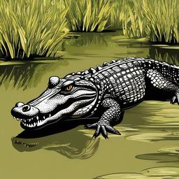 Alligator clipart - alligator with a friendly demeanor  