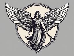 Badass Guardian Angel Tattoos - Channel strength and edginess in your guardian angel ink.  minimalist color tattoo, vector