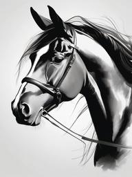 drawing of Paint horse  minimal rough sketch scribbles,doodles,black and white