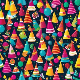 Birthday Party Hat clipart - Fun and colorful birthday party hat, ,vector color clipart,minimal