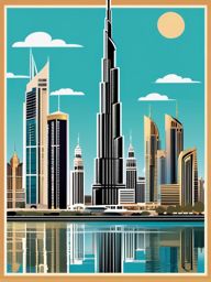 Dubai clipart - Burj Khalifa and luxury skyscrapers in Dubai,  color clipart, vector art