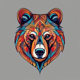 abstract bear tattoo  simple vector color tattoo