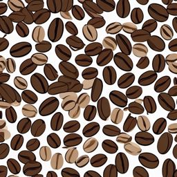 Coffee Beans Sticker - Scattered coffee beans illustration, ,vector color sticker art,minimal