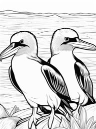 blue-footed boobies cute animals coloring page 