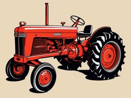 Vintage Tractor Clipart - A vintage tractor used on farms.  color vector clipart, minimal style