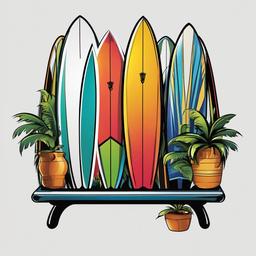 Surfboard clipart - surfboard on a rack  vector clipart