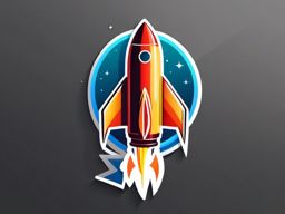Rocket Sticker - Rocket symbolizing speed or launch, ,vector color sticker art,minimal