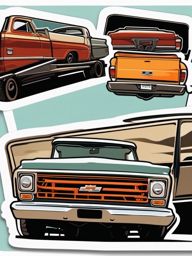 Vintage Pickup Truck Sticker - Classic cargo hauler, ,vector color sticker art,minimal