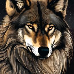 Wolf clipart - wolf portrait close-up  clipart