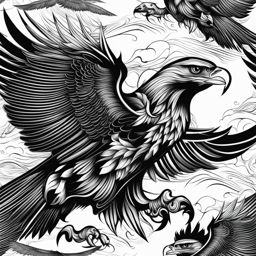 eagle tattoo black and white design 