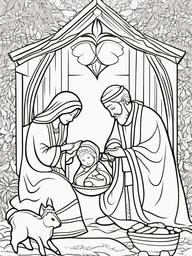 Nativity Pictures To Color  outling,coloring pages,black and whit