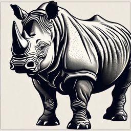 Rhinoceros clipart - Massive herbivore with a horned snout, ,color clipart vector style