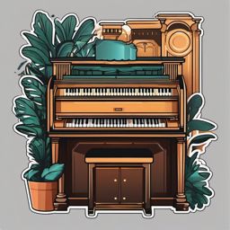 Organ Sticker - Filling the air with grand and majestic sounds from the organ, , sticker vector art, minimalist design