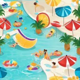 Summer Splash Fun clipart - Splashing fun by the pool, ,vector color clipart,minimal