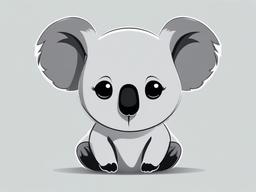 Koala cartoon  minimal, white background